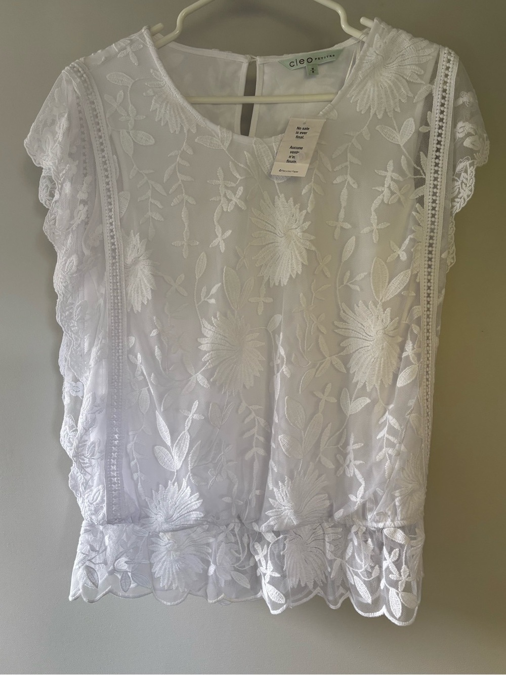 Cleo White Lace Sleeveless Top
